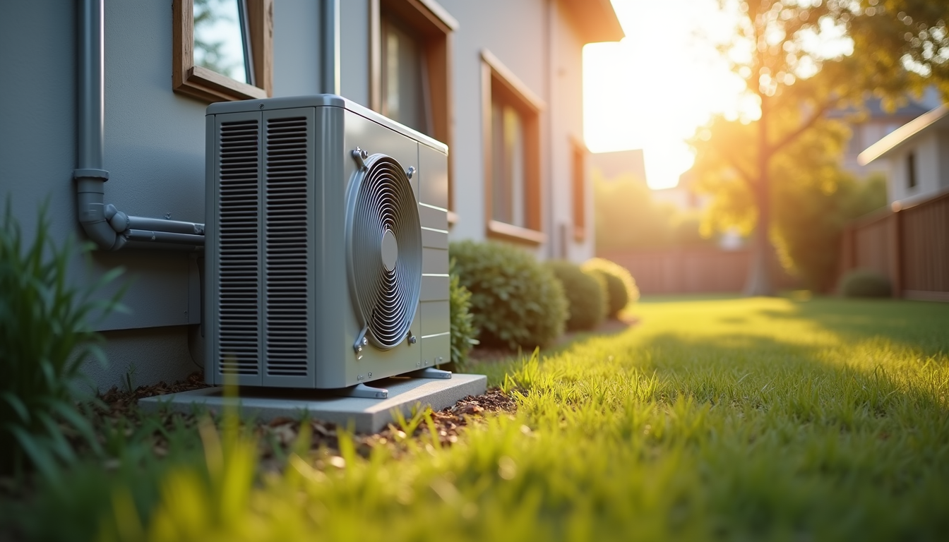An energy-efficient HVAC system installed outdoors.